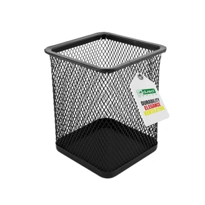 Image de D.RECT Pot à crayons en métal Porte carré Gobelet multifonction maille pour stylo bille stylos bureau/école Noir