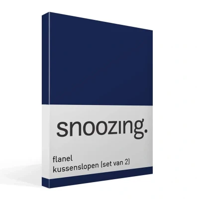 Afbeelding van Snoozing Flanel Kussenslopen Set van 2 40x60 cm Navy