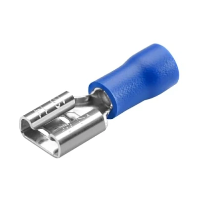Afbeelding van Heschen Snelle Vrouwelijke Loskoppelen Vinyl Geïsoleerd, FDD2 250, 6.3 x 0.8mm Terminal Kabel, voor 1.5 2.5mm² (16 14 AWG), Blauw, Pak van 100