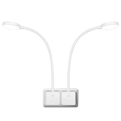 Afbeelding van 4W LED Bed Leeslampjes Wand Wandlampen Wit Dimbaar in Stopcontact met Flexibele Arm Dimfunctie Touch 350Lm Neutraal 4000K 30% 70% 100% Helderheid 2 Pack van Enuotek