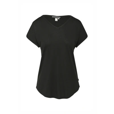 Afbeelding van Q/S designed by T shirt Maat XXL Vrouwen 9999 GREY/BLACK Modal