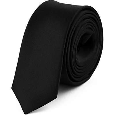 Afbeelding van Ladeheid Smal Stropdas Stropdassen voor heren Lengte: 150 cm, Breedte: 5 cm Zwart LA SR SP