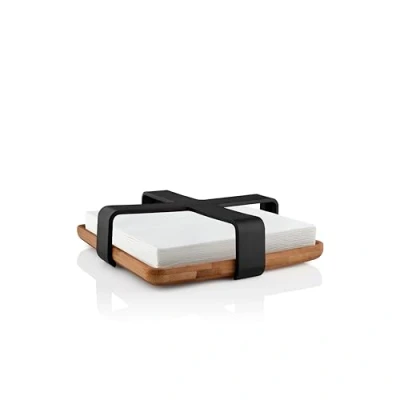Afbeelding van Eva Solo Nordic Kitchen Servethouder Bamboe Zwart Bruin Kunststof