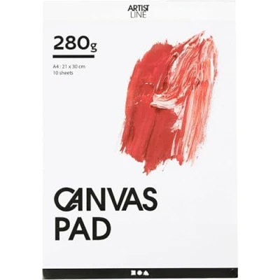 Afbeelding van Canvas Blok Wit A4 280gr, 10 Vellen