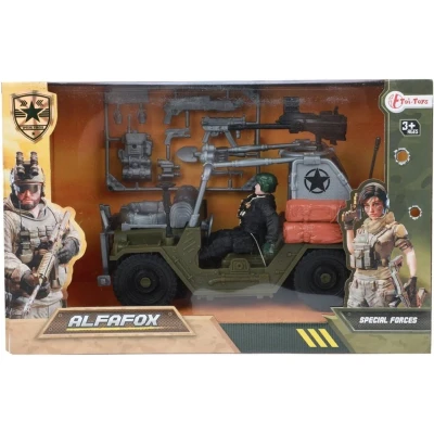 Afbeelding van Toi Toys Alfafox Militair Speelset Jeep met accessoires