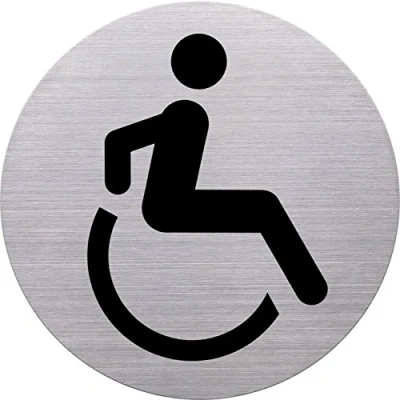 Afbeelding van helit Piktogramm &#039;de badge&#039; WC Behinderte&#039;, rund, zilver