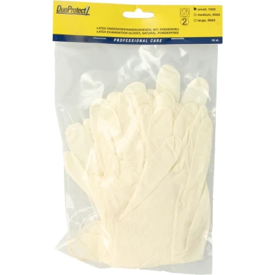 Afbeelding van DuoProtect Handschoenen Latex Poedervrij 10ST