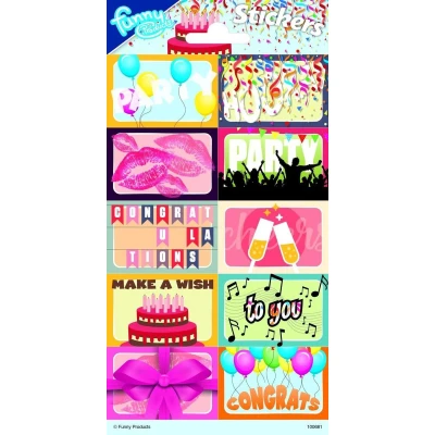 Afbeelding van Funny Products Stickers Party Junior 20 X 10 Cm Papier Stuks