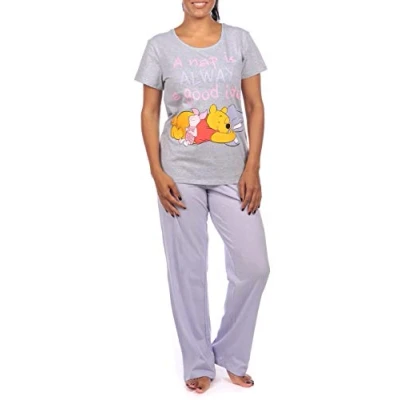 Afbeelding van Disney Winnie de Poeh pyjama voor dames, grijs.