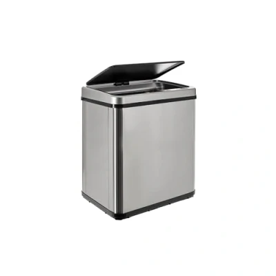 Afbeelding van Well Home Poubelle intelligente sans pieds avec ouverture automatique et contact manuel 30 l, 35,5 x 26 60 cm, couleur grise