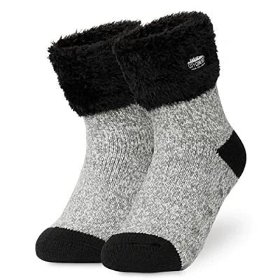 Afbeelding van CityComfort Damessokken, fantasie, antislip, voor dames, winter, Grijs
