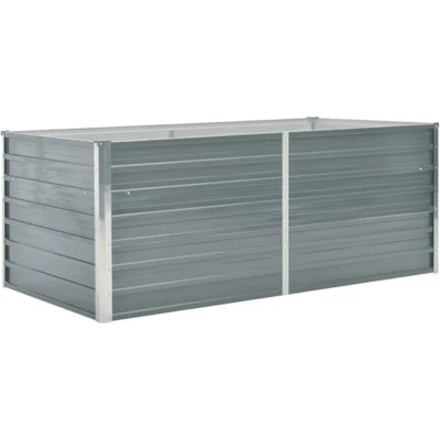 Afbeelding van Plantenbak verhoogd 160x80x45 cm gegalvaniseerd staal grijs