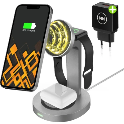 Afbeelding van MW® DO201 Draadloze Oplader iPhone Wireless Charger MagSafe Incl. Adapter