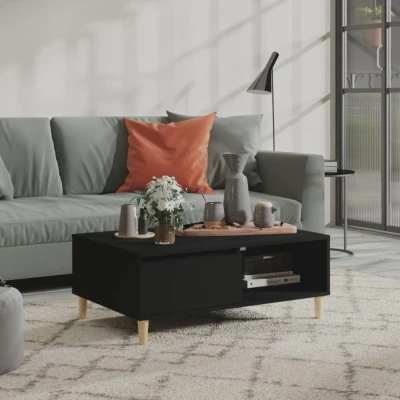 Afbeelding van Salontafel 90x60x35 cm spaanplaat zwart