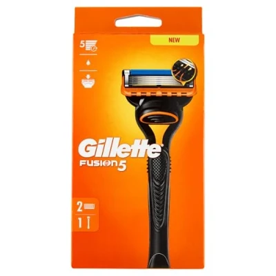 Image de Gillette Rasoir Pour Homme Fusion5, Manche Et 2 Cartouches A 5 Lames, Lame De Précision Les Zones Difficiles, Bande Lubrifiante Une Glisse Fluide Sur Le Visage, 1 Recharge Par 20 Rasages