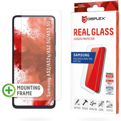 Afbeelding van Displex Real Glass Premium Screenprotector met Applicator voor Samsung Galaxy A52 4G/5G / A52s/A53 Transparant