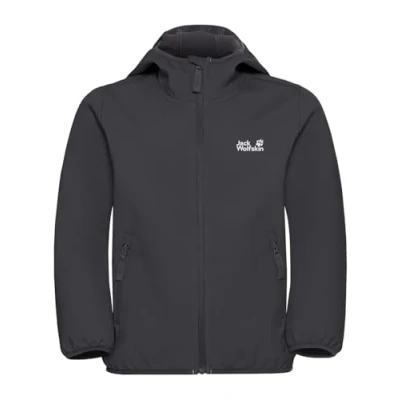 Afbeelding van Jack Wolfskin FOUR Winds Jacket KIDS Unisex Softshelljas voor kinderen, Maat: 176, Black