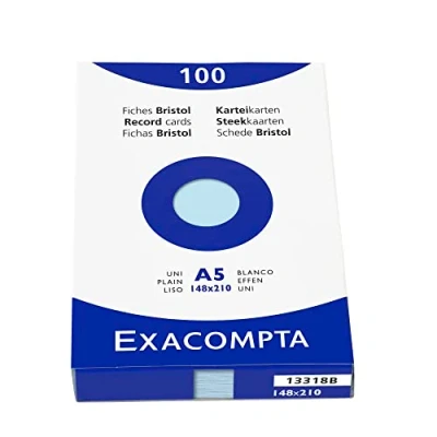 Afbeelding van Exacompta 13318B indexkaarten, zonder gaten, 148 x 210 mm, 100 stuks