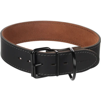 Afbeelding van Brede Leren halsband hond Montana zwart XXXL