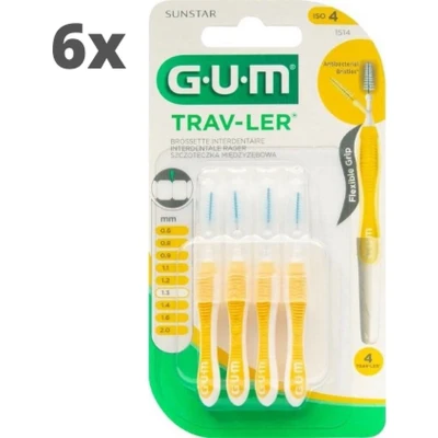 Afbeelding van GUM Travler ragers Geel 1.3mm 6 x 4 stuks Voordeelverpakking
