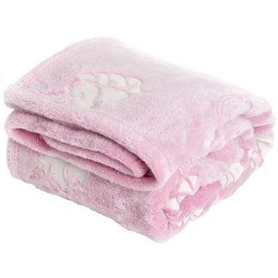 Afbeelding van Sprei van flanel, fleece, zacht en warm, 130 x 150 cm, roze glanzend