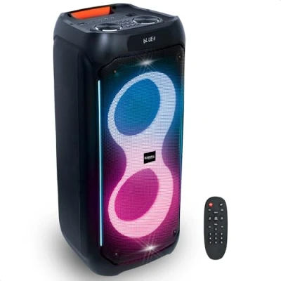 Afbeelding van Ibiza COLUMBA800 Luidspreker, krachtige luidspreker van 2x8&quot;/20cm op oplaadbare batterij Bluetooth, Micro SD, USB, Aux, 2 MIC IN, 1 GT RCA OUT TWS Multicolor Infinity LED Handvat