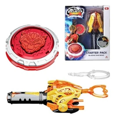 Afbeelding van INFINITY NADO tol voor kinderen, metallic speelgoed, jongens, Beyblade Battle Tops Launcher, Spinning vanaf 5, 6, 7, 8, 9, 10, 11, 12 jaar, starterspakket Blazing War Bear