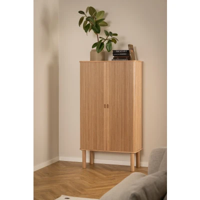 Afbeelding van Wandkast Naturel MDF Schuifdeuren 80x40x145cm Rustam Giga Living