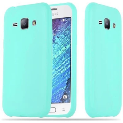 Afbeelding van Cadorabo Hoesje geschikt voor Samsung Galaxy J1 2015 in CANDY BLAUW Beschermhoes gemaakt van flexibel TPU silicone Case Cover