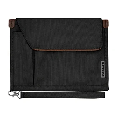 Afbeelding van A5 Conferentiemap Professionele Opbergtas Draagkoffer voor Notebook Document Case Portfolio Organizer (Jet Black)