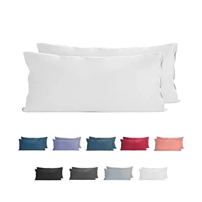 Afbeelding van Komfortec Set van 2 Premium Jersey Kussenslopen 40x80 cm Superzachte Kussenhoes 100% Katoen 150 g/m² Wit