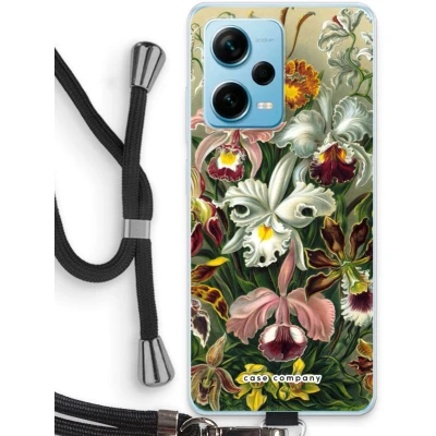 Afbeelding van Case Company® hoesje met Koord geschikt voor Xiaomi Redmi Note 12 Pro Plus Haeckel Orchidae Telefoonhoesje Zwart Bescherming aan alle Kanten en Over de Schermrand