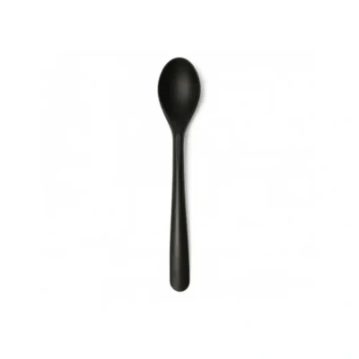 Afbeelding van Dessert lepel zwart bio, recyclable (50 stuks)