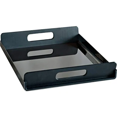 Image de ALESSI GIA01/45 PLATEAU RECTANGULAIRE EN ACIER INOXYDABLE AVEC POIGNÉES RÉSINE THERMOPLASTIQUE NOIR
