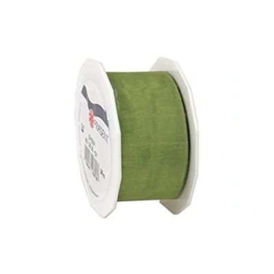 Afbeelding van C.E. Pattberg Shee olijfgroen organza lint glinsterend en zijdeachtig, rol 25 m, breedte mm, decoratieve accessoires &amp; knutselen, decoratielint voor geschenken feesttafels