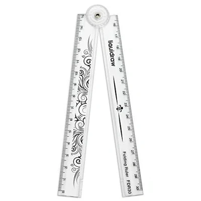 Afbeelding van Liquidraw opvouwbare liniaal 30 cm voor school (transparant)