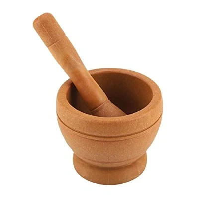 Afbeelding van Vijzel en een stamper, Handgemaakte Kruidenvijzel, Massief Graniet knoflook Grinding Tool voor het malen van specerijen,