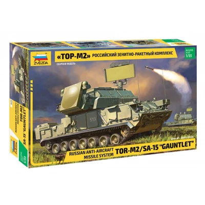 Afbeelding van 1:35 Zvezda 3633 Russian anti aircraft missile system TOR M2 SA 15 &quot;Gauntlet&quot; Plastic Modelbouwpakket
