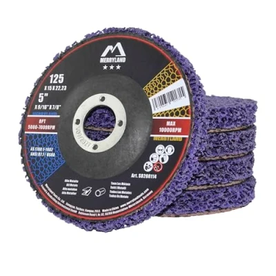 Afbeelding van Merryland Bravo Line SB208114 05 afbijtschijf 125 mm violet reinigingsschijven CSD schijf 5 stuks, metaal roestvrij staal ijzer,