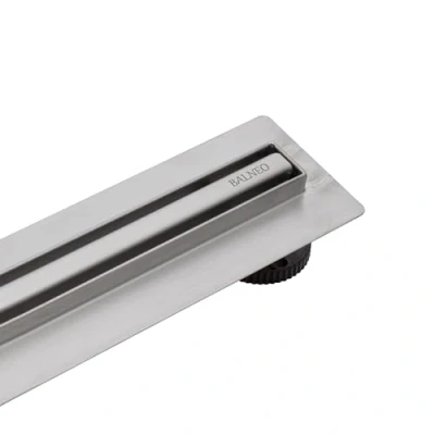 Afbeelding van BALNEO Douchekaneel, douchegoot 60 cm van roestvrij staal, voor de badkamer, smal paneel 14 mm, complete set, onderkant 57 Slim &amp; Low Proline