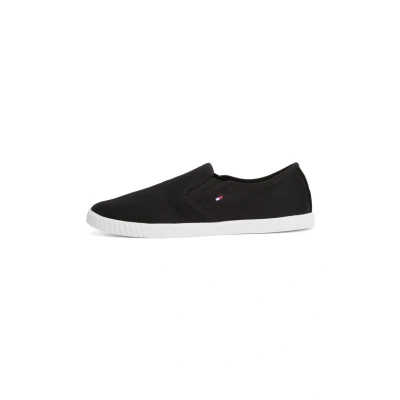 Afbeelding van TOMMY HILFIGER Dames lage sneakers van canvas, zwart (zwart), 36 EU, Zwart, EU