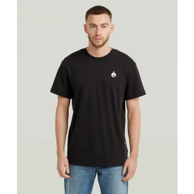 Afbeelding van G STAR Trims Graphic Tshirt print, Heren, Maat: Medium, Dk black
