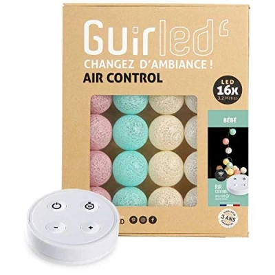 Afbeelding van Led lichtsnoer met ballen, USB, afstandsbediening 2 uur voeding, USB poorten, 4 intensiteiten, 16 bollen 1,6 m