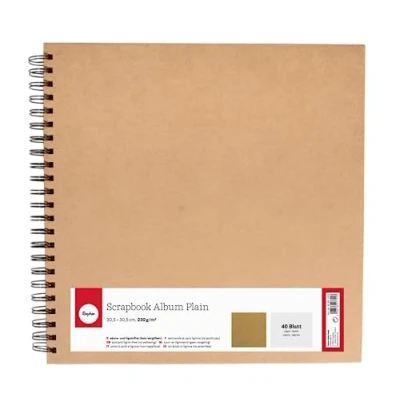 Afbeelding van Rayher scrapbooking album, 30,5 x cm, 40 vellen (80 pagina&#039;s), zuurvrij, oplosmiddelvrij, fotoalbum van kraftpapier, voor bruiloft, doping, verjaardag, 60681000