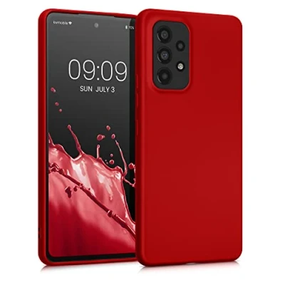 Afbeelding van kwmobile telefoonhoesje geschikt voor Samsung Galaxy A53 5G Hoesje smartphone Back cover in metallic donkerrood
