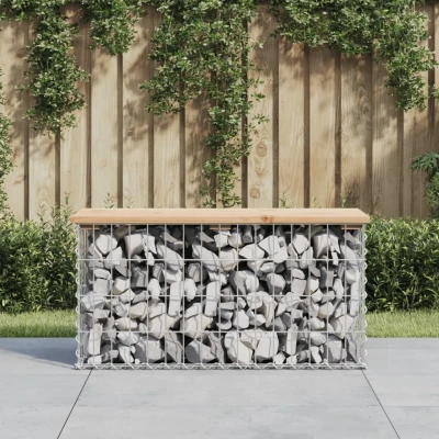 Afbeelding van Tuinbank schanskorfontwerp 83x31,5x42 cm massief grenenhout