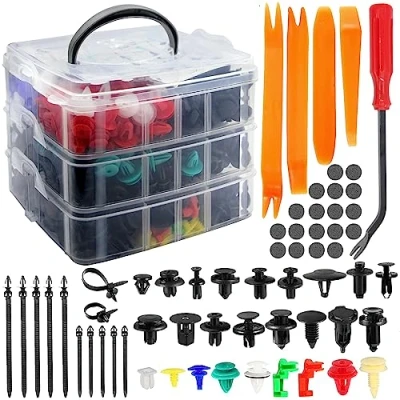 Afbeelding van 925 stuks autobevestigingsclips, set van kunststof clips, universele clips voor deurbekleding, bumpers, sierlijsten, bevestigingsset met demontagegereedschap