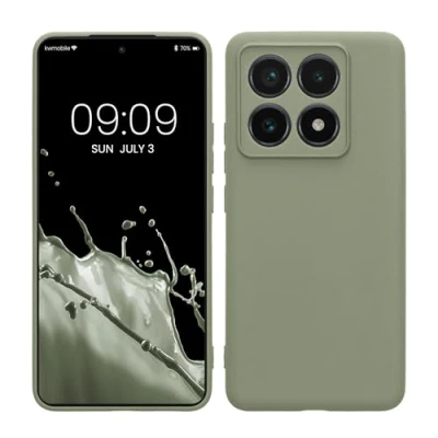 Afbeelding van kwmobile telefoonhoesje geschikt voor Xiaomi 14T Pro Hoesje smartphone Precisie camera uitsnede In grijsgroen