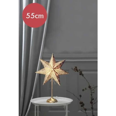 Afbeelding van Staande kerstster Klassiek goud