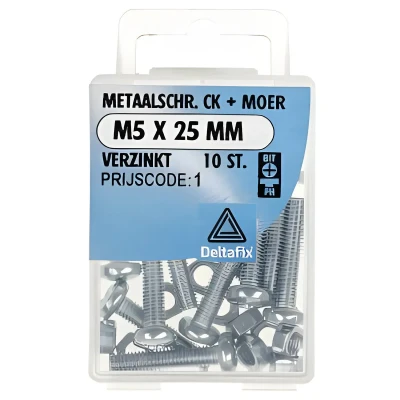 Afbeelding van M.schroef moer ck m5x25mm 10st Deltafix